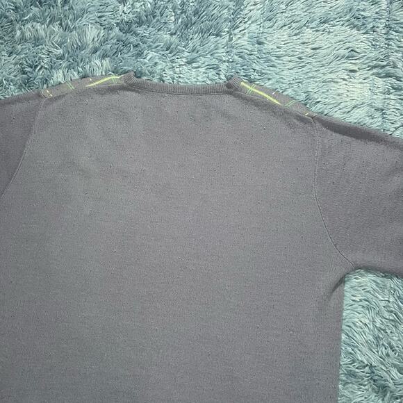 VINTAGE Striped V Neck Sweater Size XL Mens Retro Blue Puritan Preppy 90s - Picture 4 of 8